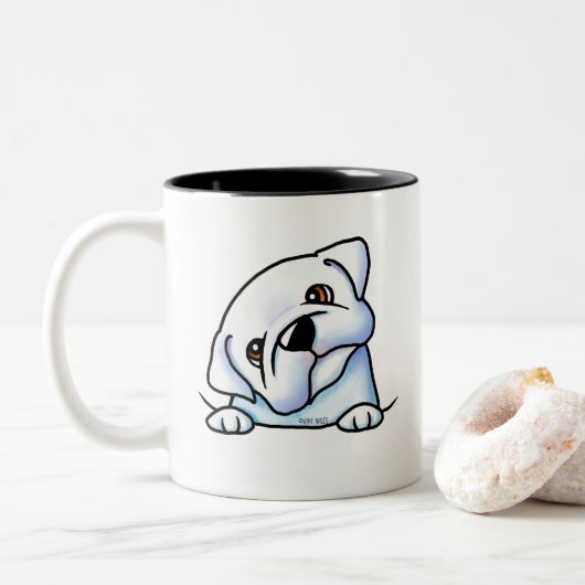 Bulldog Mama Tweekleurige Koffiemok (Met donut)