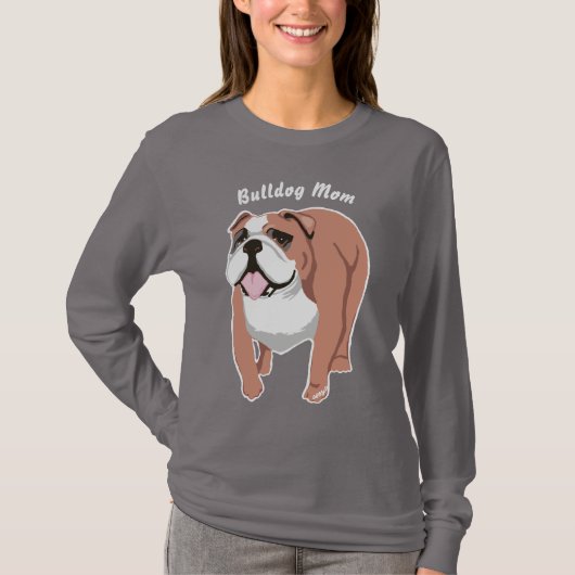 Bulldog mama Women's Long Slapt T-Shirt (Voorkant)