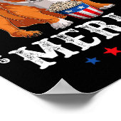 Bulldog Mannen Vrouwen Amerikaanse vlag Engelse bu Poster (Hoek)