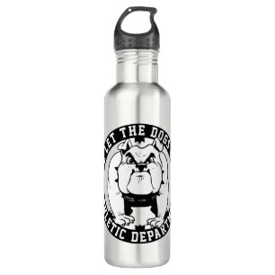 Bulldog Mascot We laten de honden uit school atlet Waterfles