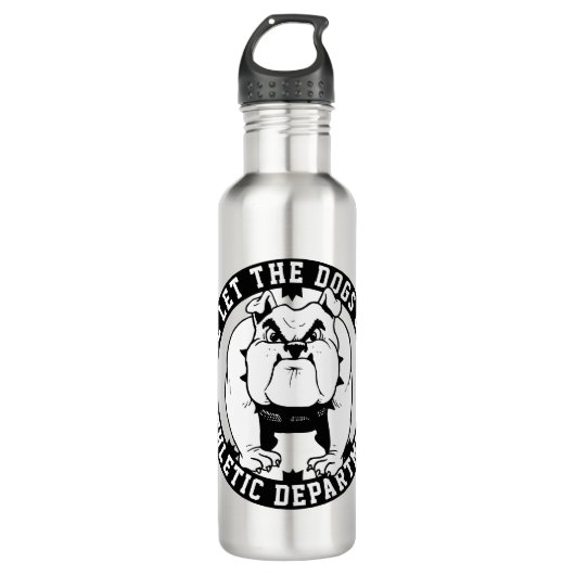 Bulldog Mascot We laten de honden uit school atlet Waterfles (Voorkant)