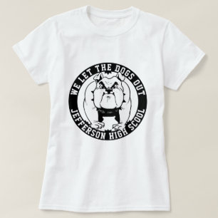 Bulldog mascotte atleet We laten de honden uit sch T-shirt