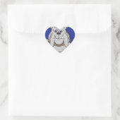Bulldog mascotte op blauwe ontwerpstijl hart sticker (Tas)