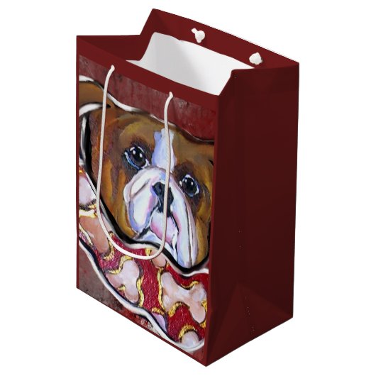 Bulldog Medium Cadeauzakje (Voorkant Gekanteld)