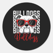 Bulldog Men Women Boys Girls Youth Kids Teen  Ronde Sticker (Voorkant)