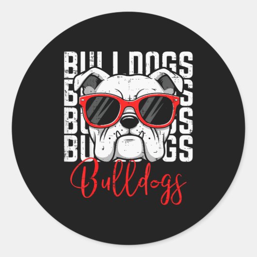 Bulldog Men Women Boys Girls Youth Kids Teen  Ronde Sticker (Voorkant)