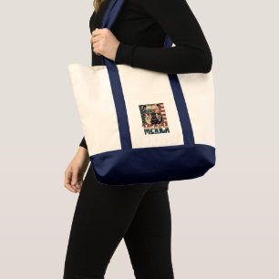 Bulldog Merica 4 juli patriottisch Tote Bag