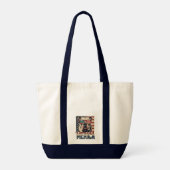  Bulldog Merica 4 juli patriottisch Tote Bag (Achterkant)