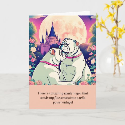 bulldog message happy birthday kaart (Gele Bloem)