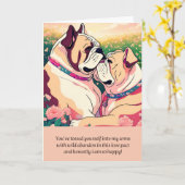 bulldog message happy birthday kaart (Gele Bloem)