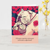 bulldog message happy birthday kaart (Gele Bloem)