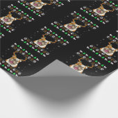 Bulldog met Antlers tijdens een feestelijke kerst Cadeaupapier (Hoek)