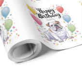 Bulldog met Ballonnen Cadeaupapier (Rol Hoek)