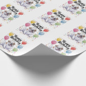 Bulldog met Ballonnen Cadeaupapier (Hoek)