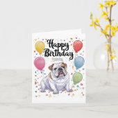 Bulldog met ballonnen kaart (Gele Bloem)