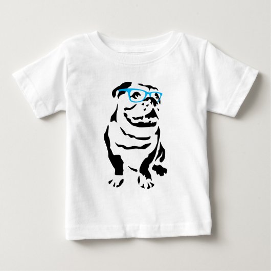 Bulldog met blauwe bril (Voorkant)