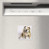 Bulldog met bloemen magneet (Insitu (Vaatwasser))