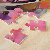 Bulldog met bloemenkrans legpuzzel (Zijkant)