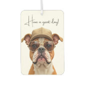 Bulldog met een beige Pet Luchtverfrisser (Voorkant)