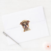 Bulldog met een beige Pet Vierkante Sticker (Envelop)