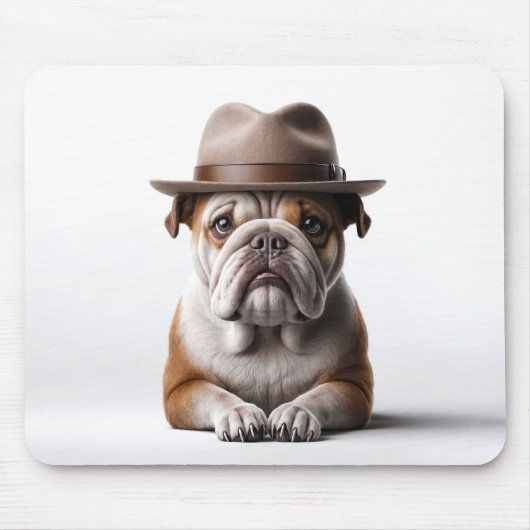 Bulldog met een Fedora Muismat (Voorkant)