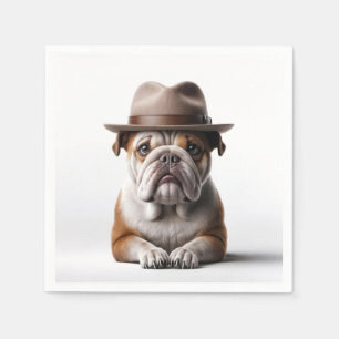 Bulldog met een Fedora Servet