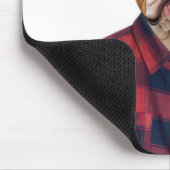 Bulldog met een geplakt Shirt Muismat (Hoek)