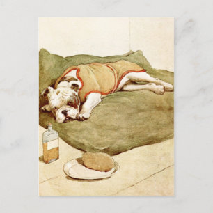 Bulldog met een mysterieuze ziekte briefkaart