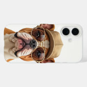 Bulldog met een Pet en een zonnebril Case-Mate iPhone Case (Achterkant (horizontaal))