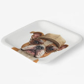 Bulldog met een Pet en een zonnebril Papieren Bordje (Gebogen)