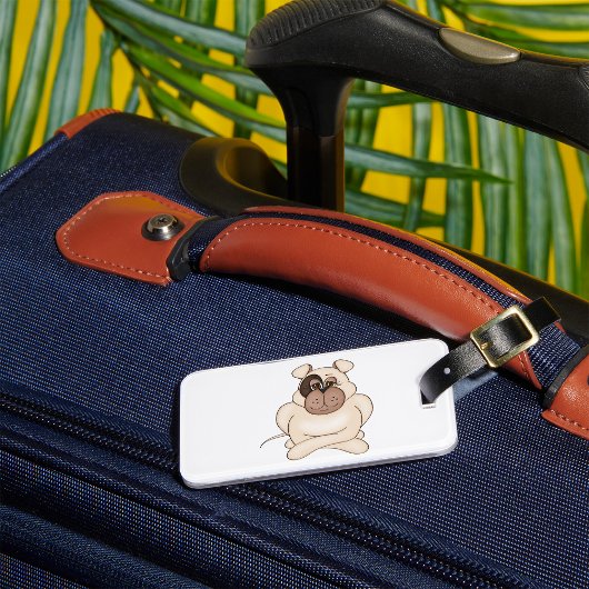 Bulldog met grote ogen bagagelabel