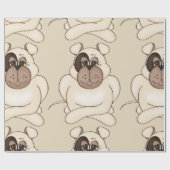 Bulldog met grote ogen cadeaupapier (Vlak)