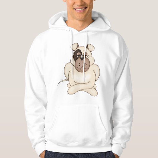 Bulldog met grote ogen hoodie (Voorkant)