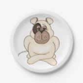 Bulldog met grote ogen papieren bordje (Voorkant)