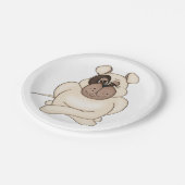 Bulldog met grote ogen papieren bordje (Gekanteld)