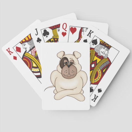 Bulldog met grote ogen pokerkaarten (Achterkant)