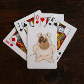 Bulldog met grote ogen pokerkaarten