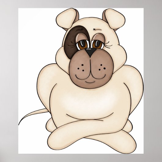 Bulldog met grote ogen poster (Voorkant)