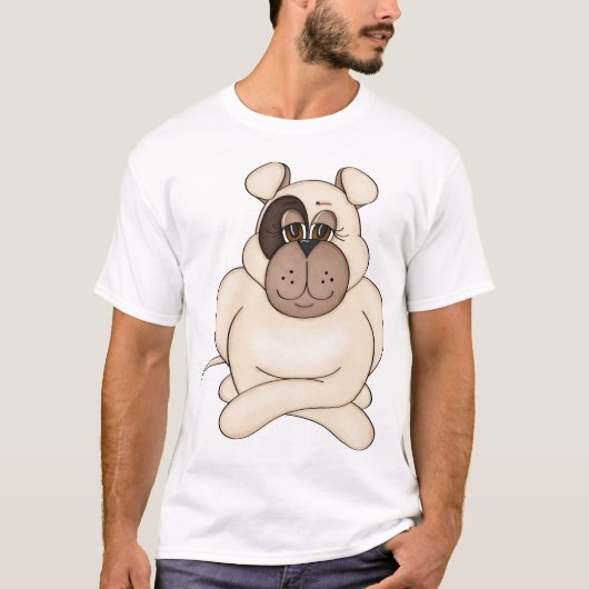 Bulldog met grote ogen t-shirt (Voorkant)