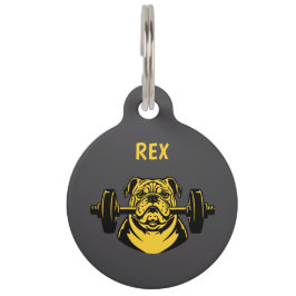 Bulldog Met Halter Huisdierpenning