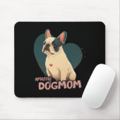 Bulldog met hart achtergrond muismat (Met muis)