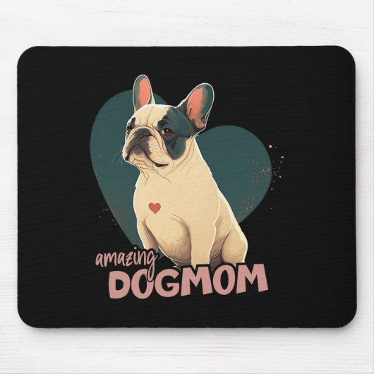 Bulldog met hart achtergrond muismat (Voorkant)