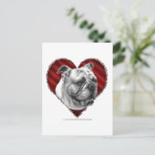Bulldog met hart briefkaart (Staand voorkant)