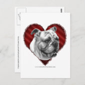 Bulldog met hart briefkaart (Voorkant / Achterkant)