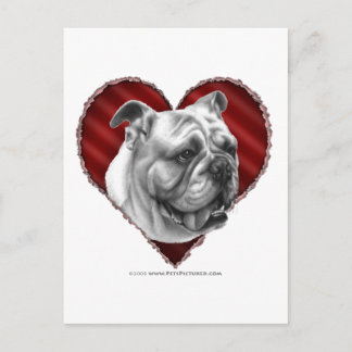 Bulldog met hart briefkaart
