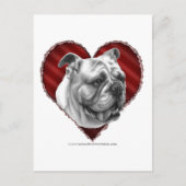 Bulldog met hart briefkaart (Voorkant)