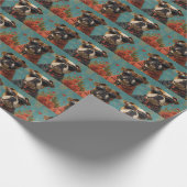 Bulldog met hart Rozen Valentijnsdag Cadeaupapier (Hoek)