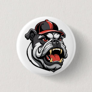 BULLDOG MET HONKBALPET RONDE BUTTON 3,2 CM