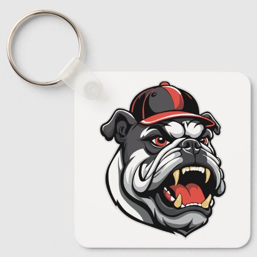 BULLDOG MET HONKBALPET SLEUTELHANGER (Voorkant)