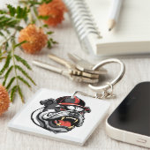 BULLDOG MET HONKBALPET SLEUTELHANGER (Voorkant Rechts)